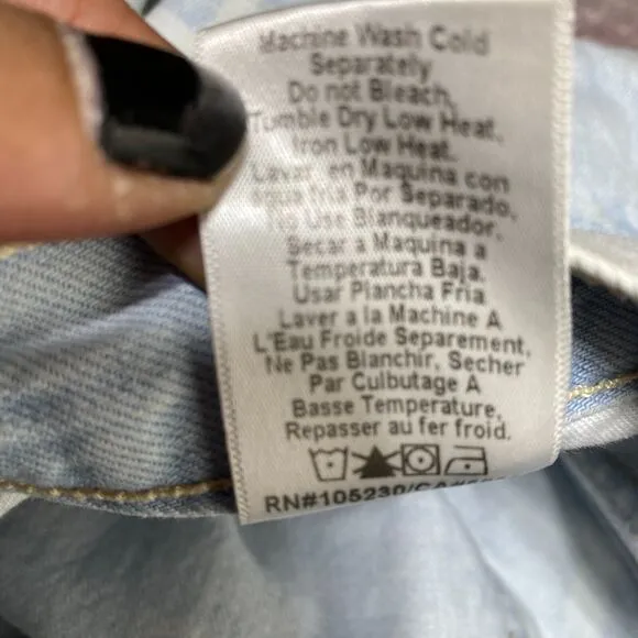 Current Elliott Boyfriend The Rolled Shorts Size 24/0 Jeans Denim Open Sky Blue