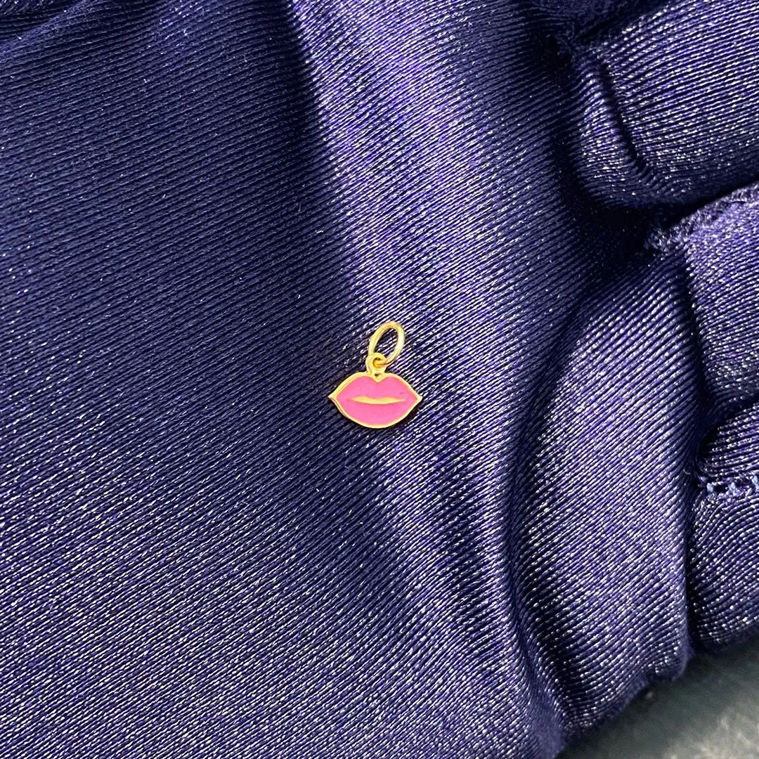 Custom 14k Gold Enamel MINI Charms - Lips, Heart, Paw Print, Turtle & Lucky Clover