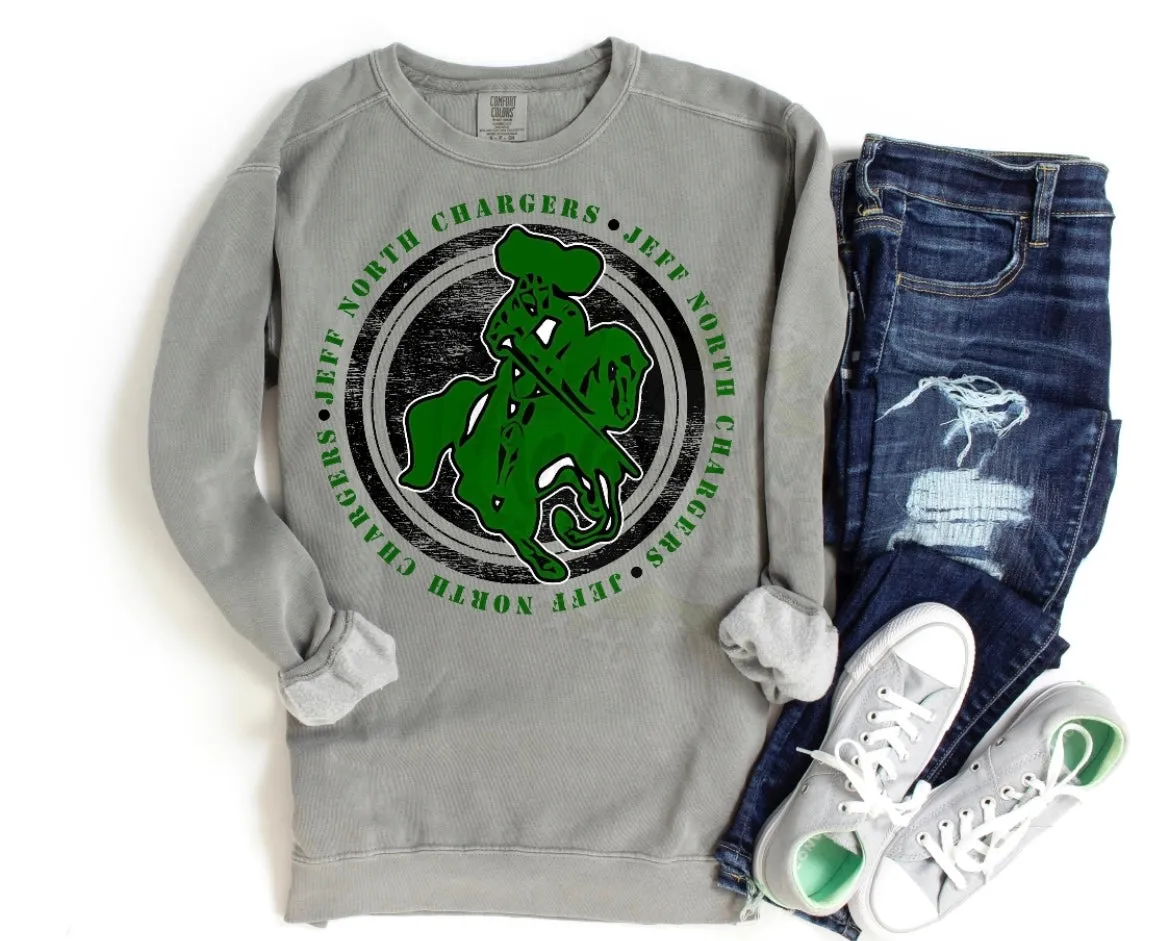 CUSTOM - Team Name Mascot Distressed Cirlce (M126)
