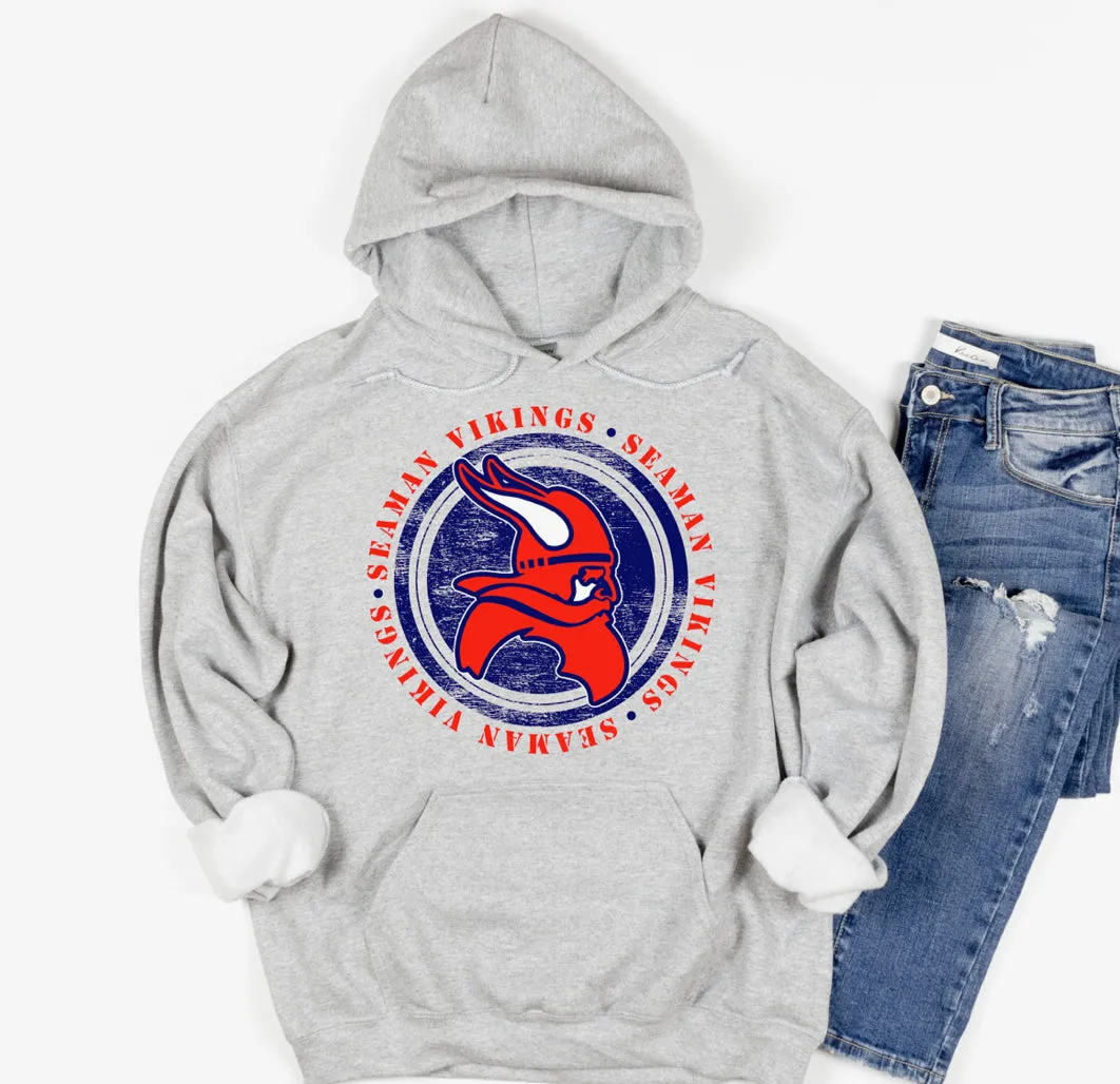 CUSTOM - Team Name Mascot Distressed Cirlce (M126)