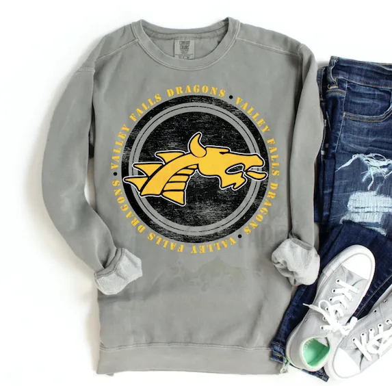 CUSTOM - Team Name Mascot Distressed Cirlce (M126)