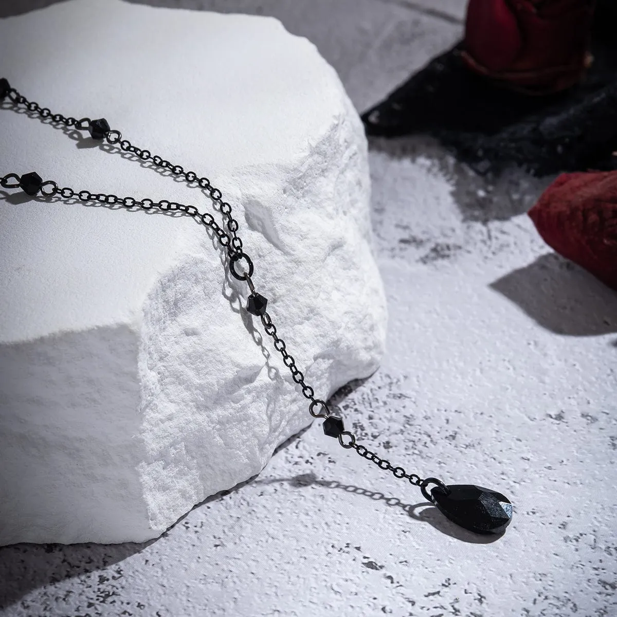 Dainty Crystal Pendant Y Necklace