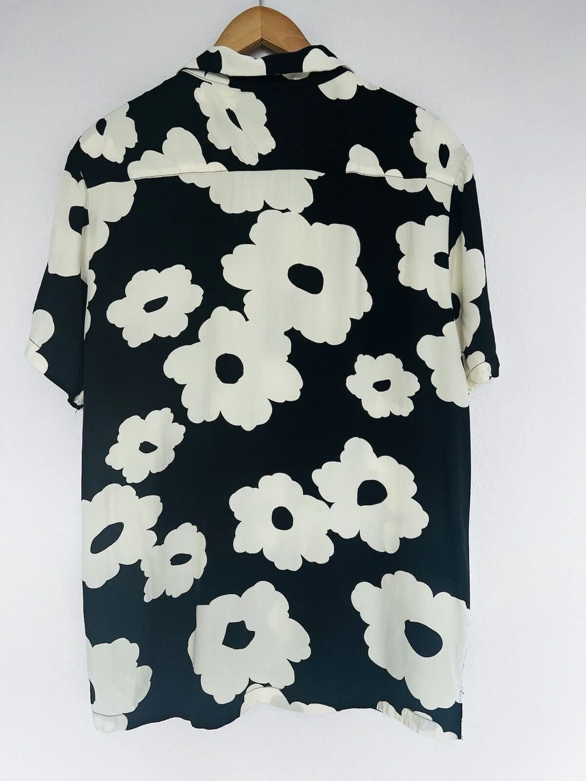 DENIM & FLOWER Ricky Singh Button Down Shirt Sz XL Viscose Floral Short Sleeve