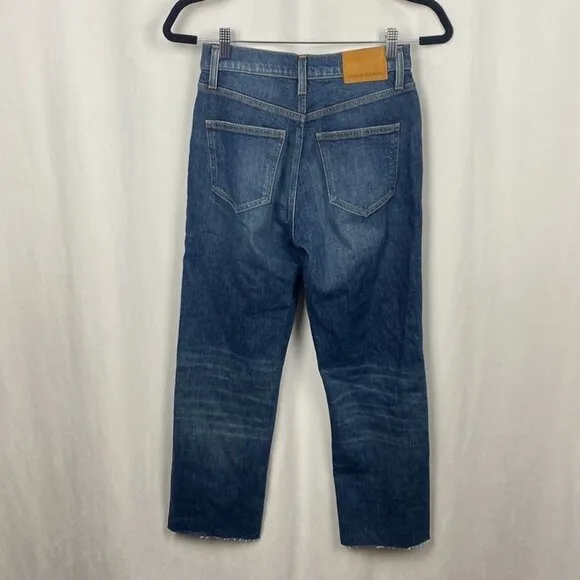 DENIM FORUM Arlo High Rise Straight Jeans Medium Dark Wash - Size 25
