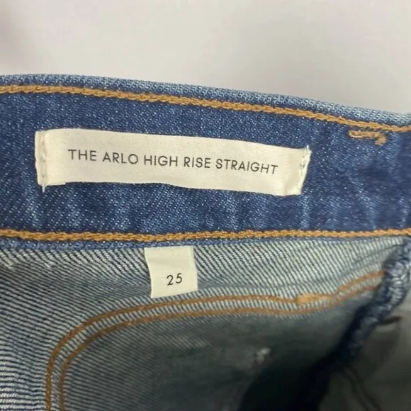 DENIM FORUM Arlo High Rise Straight Jeans Medium Dark Wash - Size 25