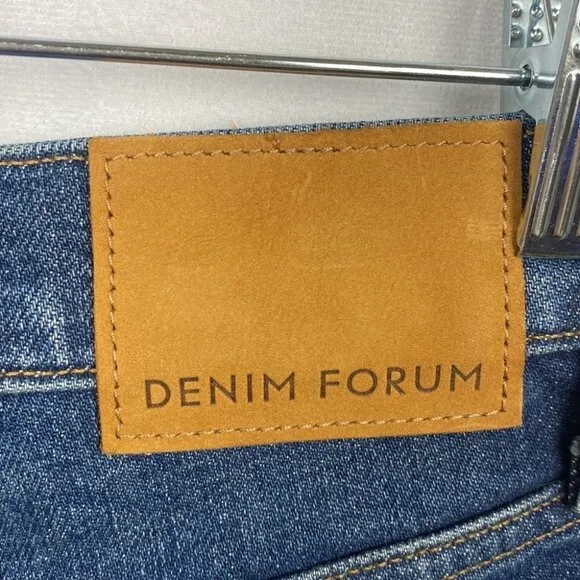 DENIM FORUM Arlo High Rise Straight Jeans Medium Dark Wash - Size 25