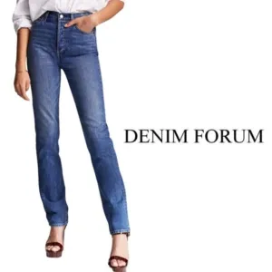 DENIM FORUM Arlo High Rise Straight Jeans Medium Dark Wash - Size 25