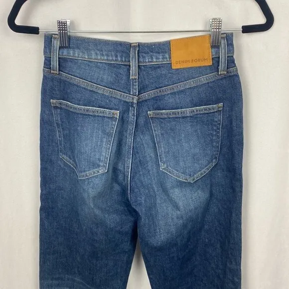 DENIM FORUM Arlo High Rise Straight Jeans Medium Dark Wash - Size 25