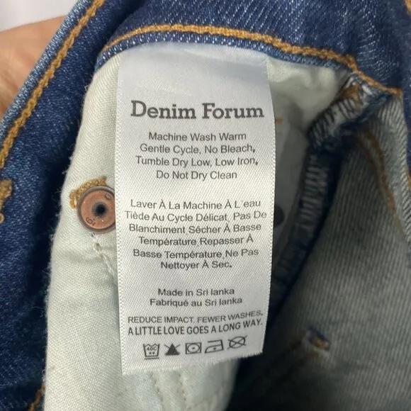 DENIM FORUM Arlo High Rise Straight Jeans Medium Dark Wash - Size 25