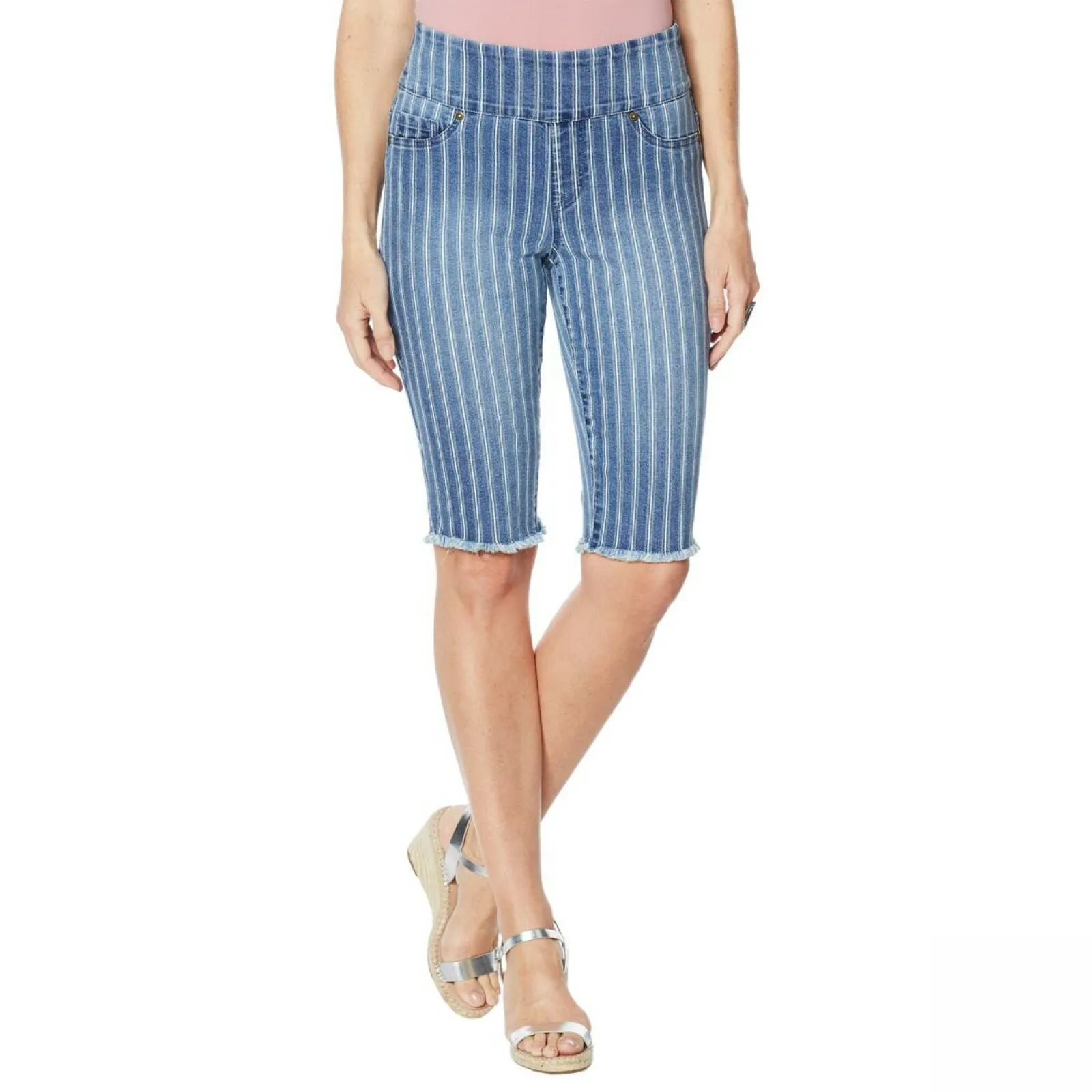 DG2 by Diane Gilman Women's Stretch Pull-On Bermuda Shorts Midtone Small
