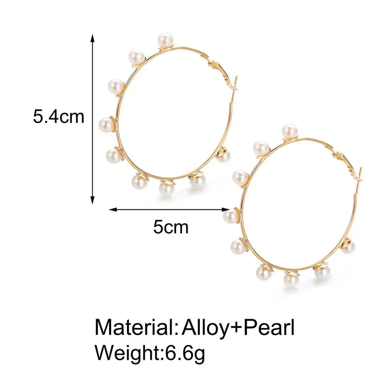 DoreenBeads Fashion Hoop Earrings For Women Based Alloy & Stainless Steel Ear Post Earrings Gold Circle Ring Gift 3cm Dia, 1Pair
