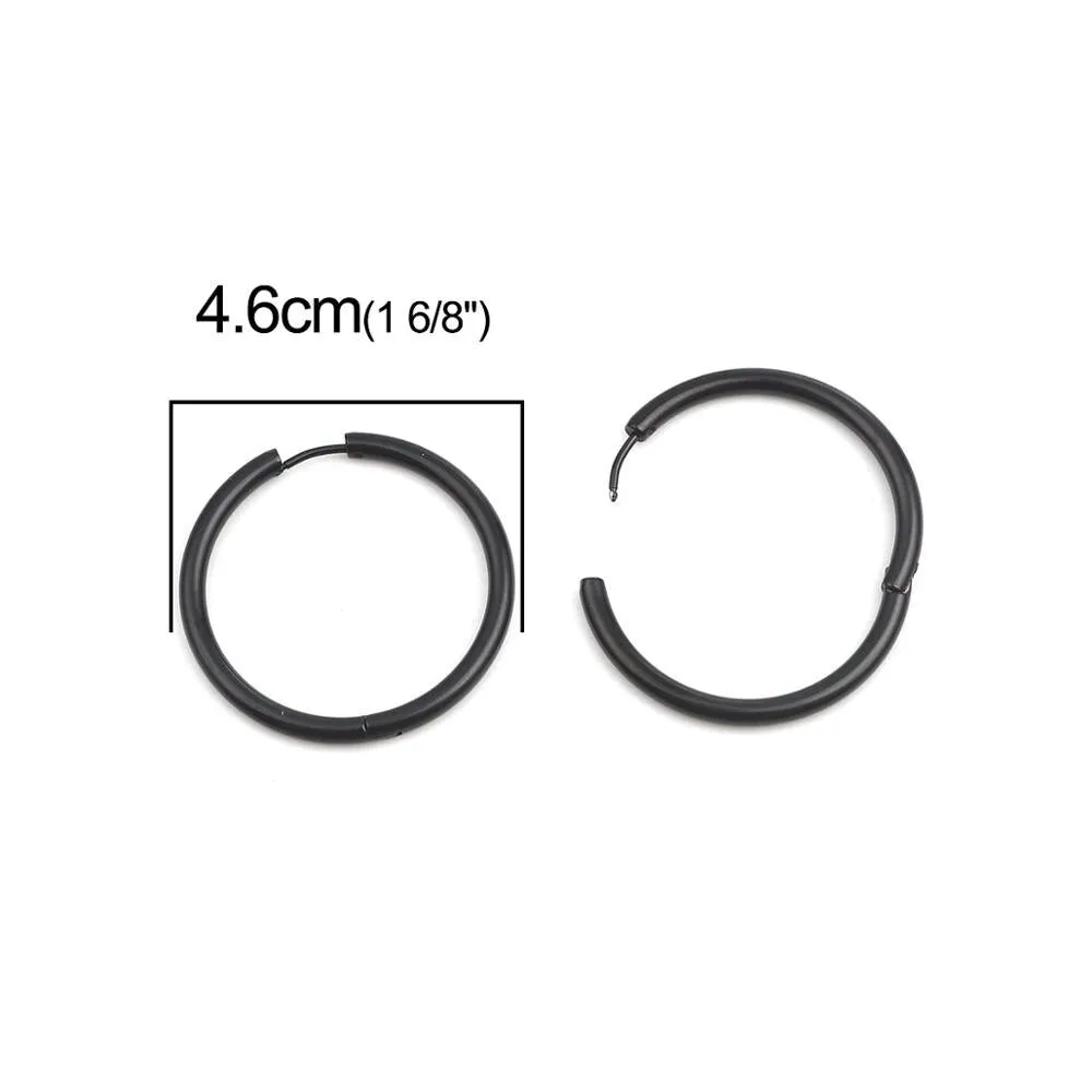 DoreenBeads Fashion Hoop Earrings For Women Based Alloy & Stainless Steel Ear Post Earrings Gold Circle Ring Gift 3cm Dia, 1Pair