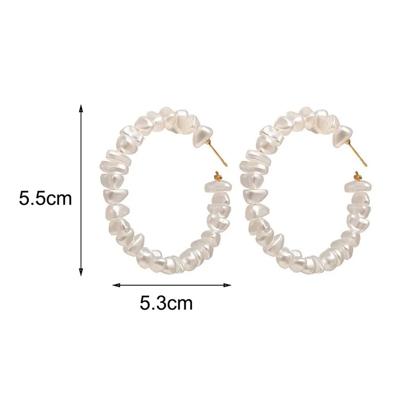 DoreenBeads Fashion Hoop Earrings For Women Based Alloy & Stainless Steel Ear Post Earrings Gold Circle Ring Gift 3cm Dia, 1Pair