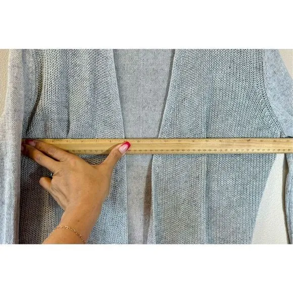 Eileen Fisher 100% Linen Two Texture Knit Open Front Cardigan Sweater Medium