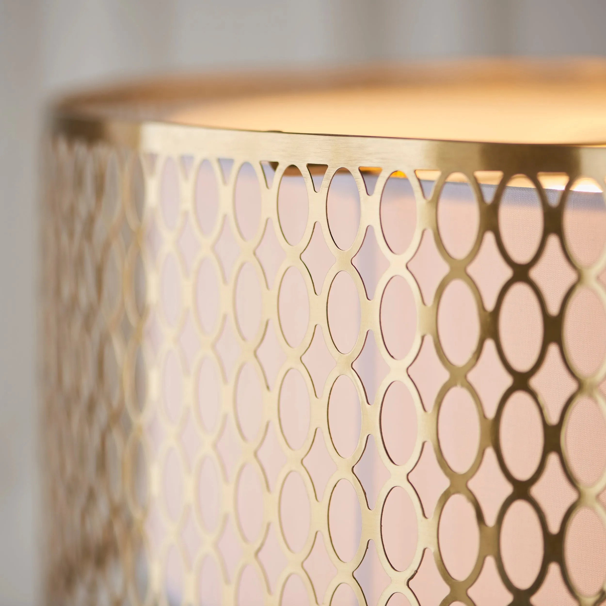 Endon 101569 Cordero 3lt Pendant Gold effect plate, white fabric & frosted glass 3 x 10W LED E27 (Required)