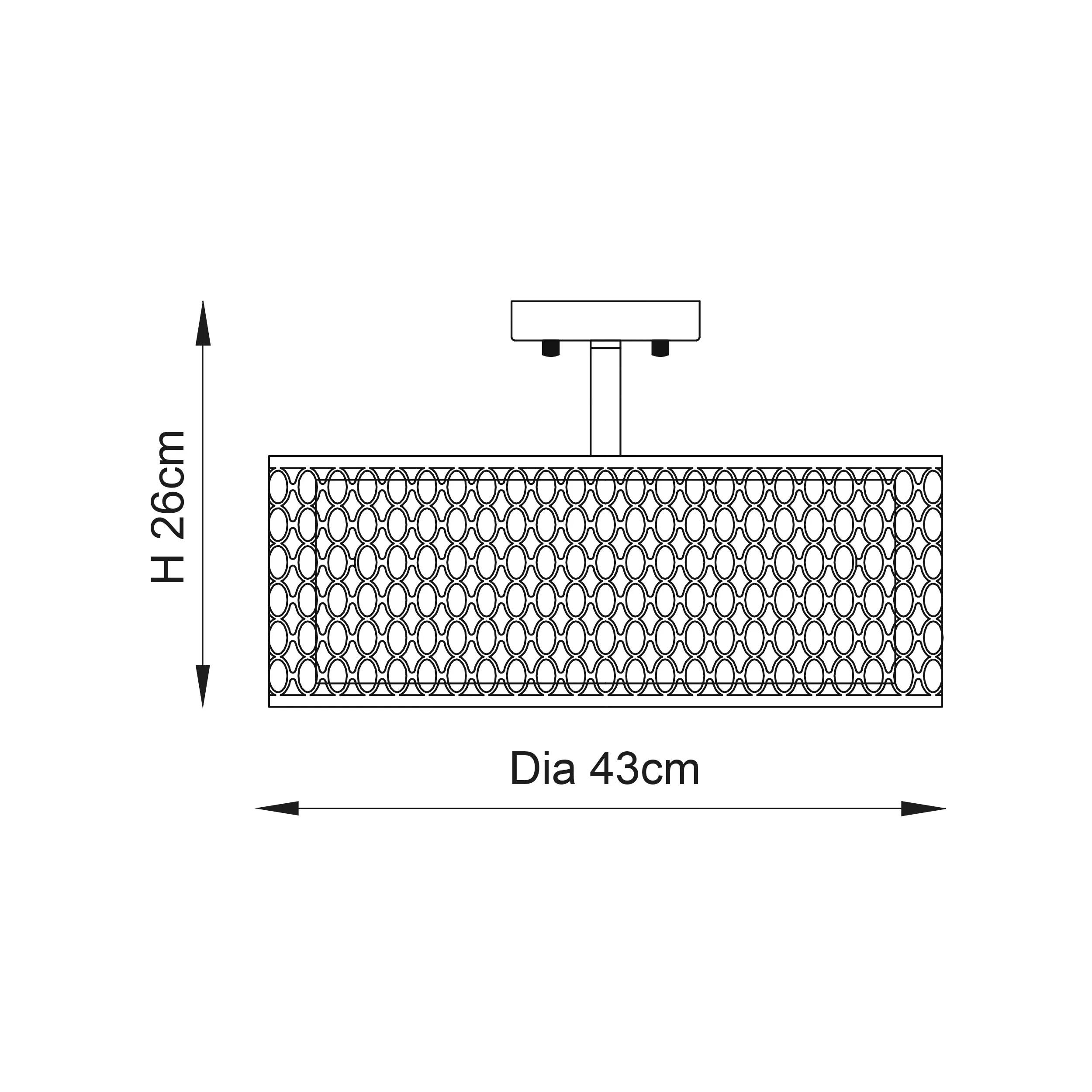Endon 81966 Cordero 3lt Flush Satin nickel plate, white fabric & frosted glass 3 x 10W LED E27 (Required)