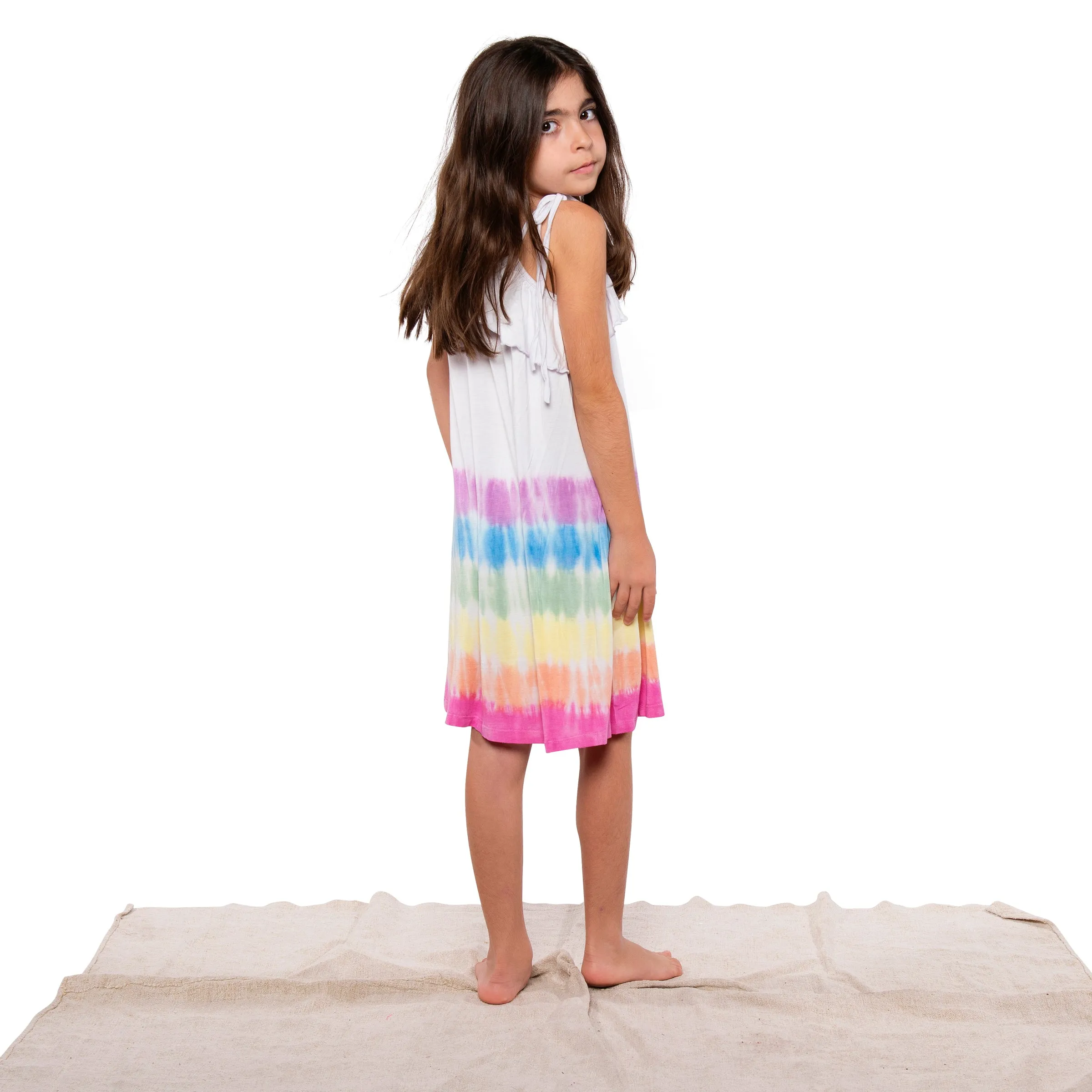 Fairwell Traveler Dress in Lilac Rainbow