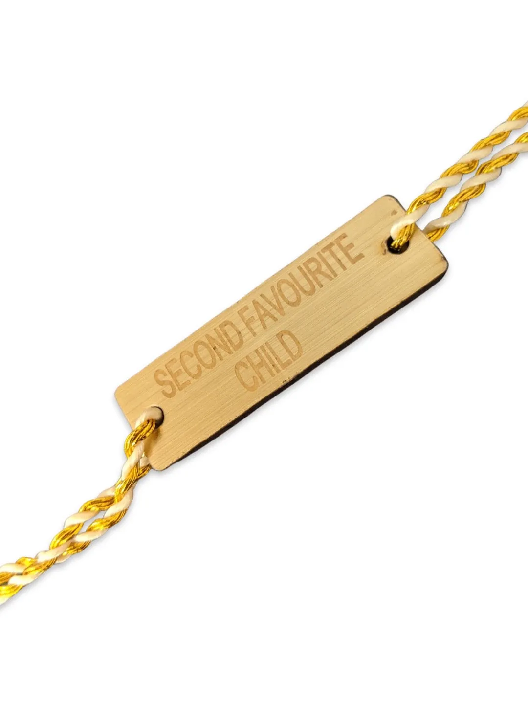 Fancy Rakhi Design Funky Slogan Second Favourite Child Mauli Raksha Bandhan