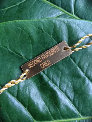 Fancy Rakhi Design Funky Slogan Second Favourite Child Mauli Raksha Bandhan