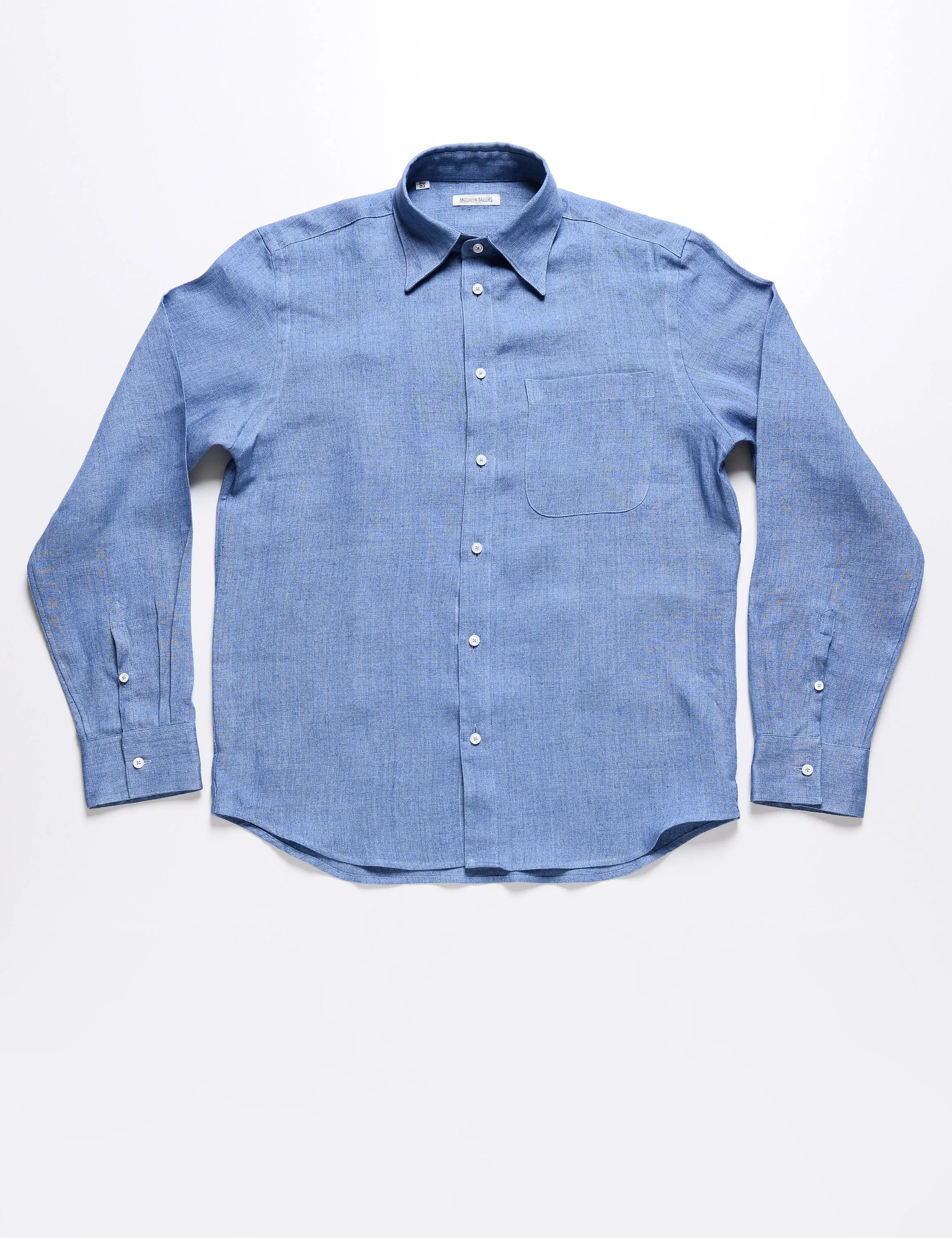FINAL SALE: BKT14 Relaxed Casual Shirt in Linen Twill - Stonewash