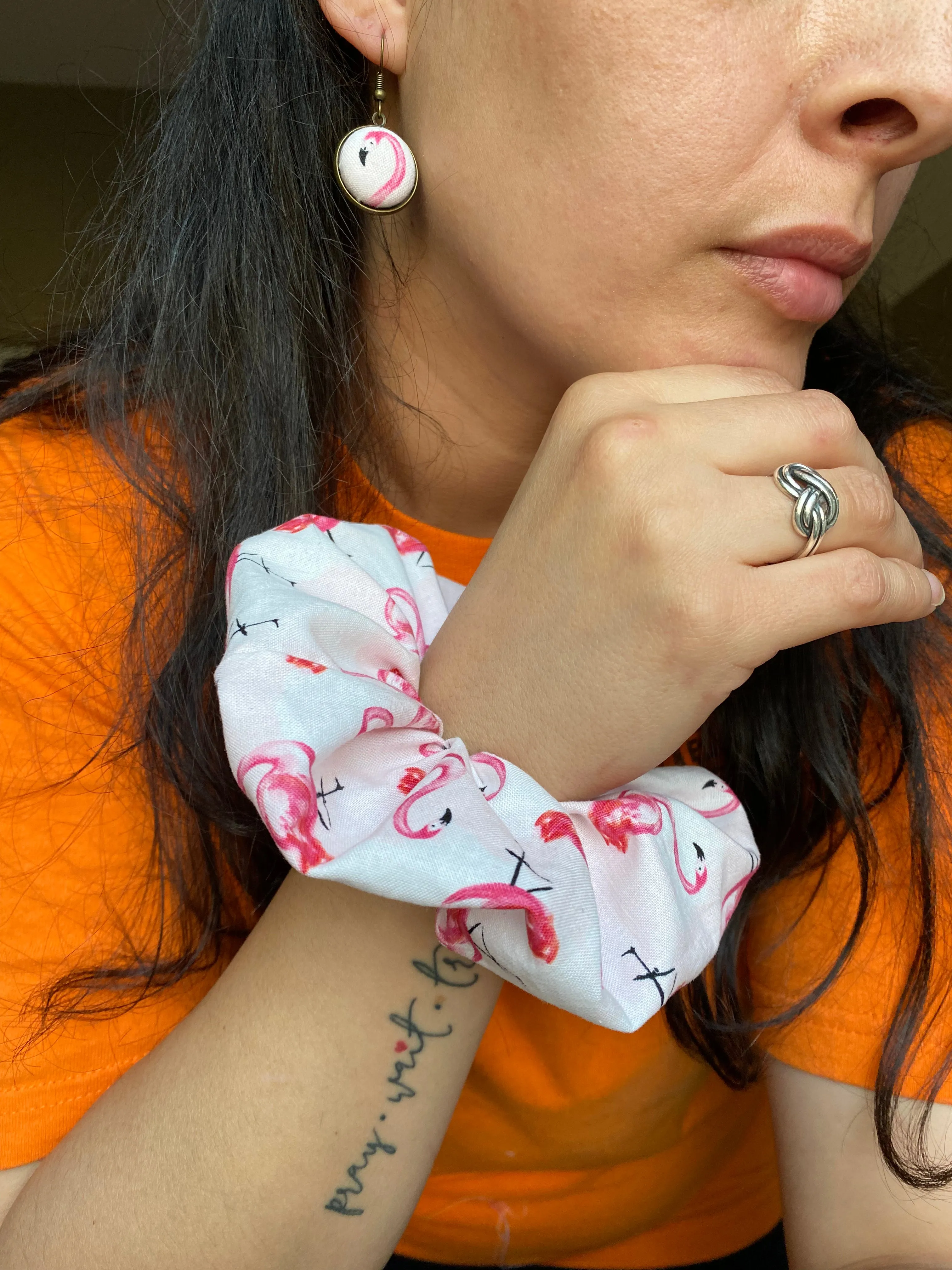 Flamingo Scrunchie hair tie gift