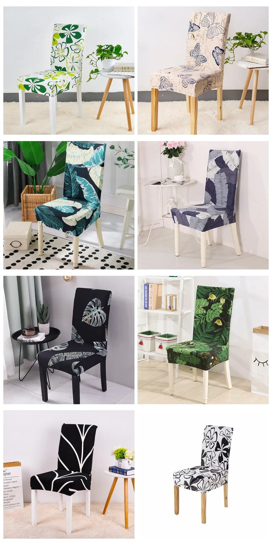 Floral Print Design Stretch Chair Cover For Party Banquet Wedding Restaurant - 24 Designs