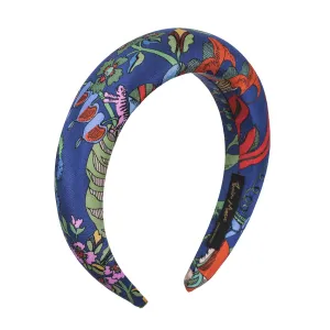 Flower Garden Print 3 cm Padded Silk Headband
