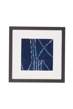 Framed Vintage Indigo Textile Wall Art No. 024