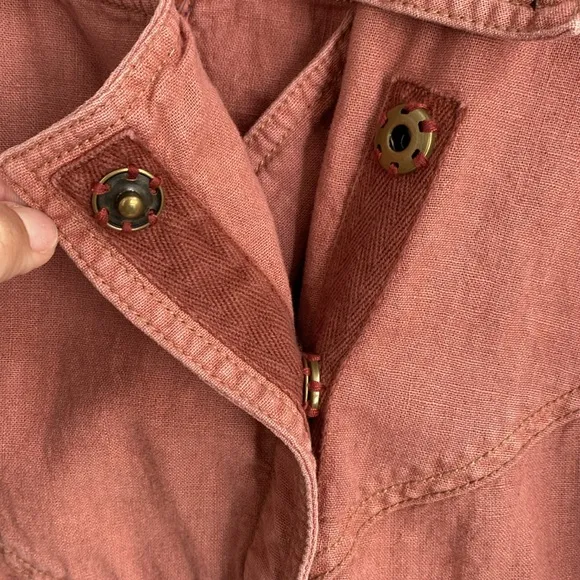 Free People Rosewood Linen Blend Moto Jacket Dusty Rose Casual Size Medium