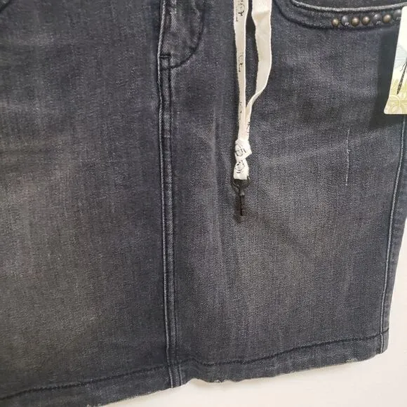 Free People Skirt Womens 30 Black Denim Mini Casual