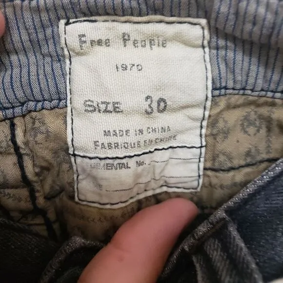 Free People Skirt Womens 30 Black Denim Mini Casual