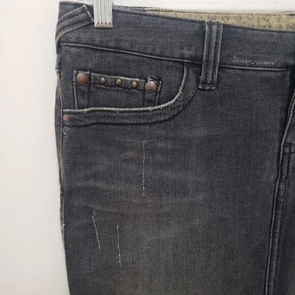 Free People Skirt Womens 30 Black Denim Mini Casual