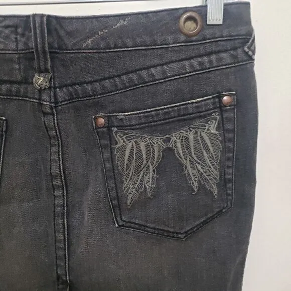 Free People Skirt Womens 30 Black Denim Mini Casual