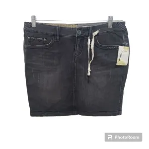 Free People Skirt Womens 30 Black Denim Mini Casual