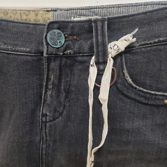 Free People Skirt Womens 30 Black Denim Mini Casual