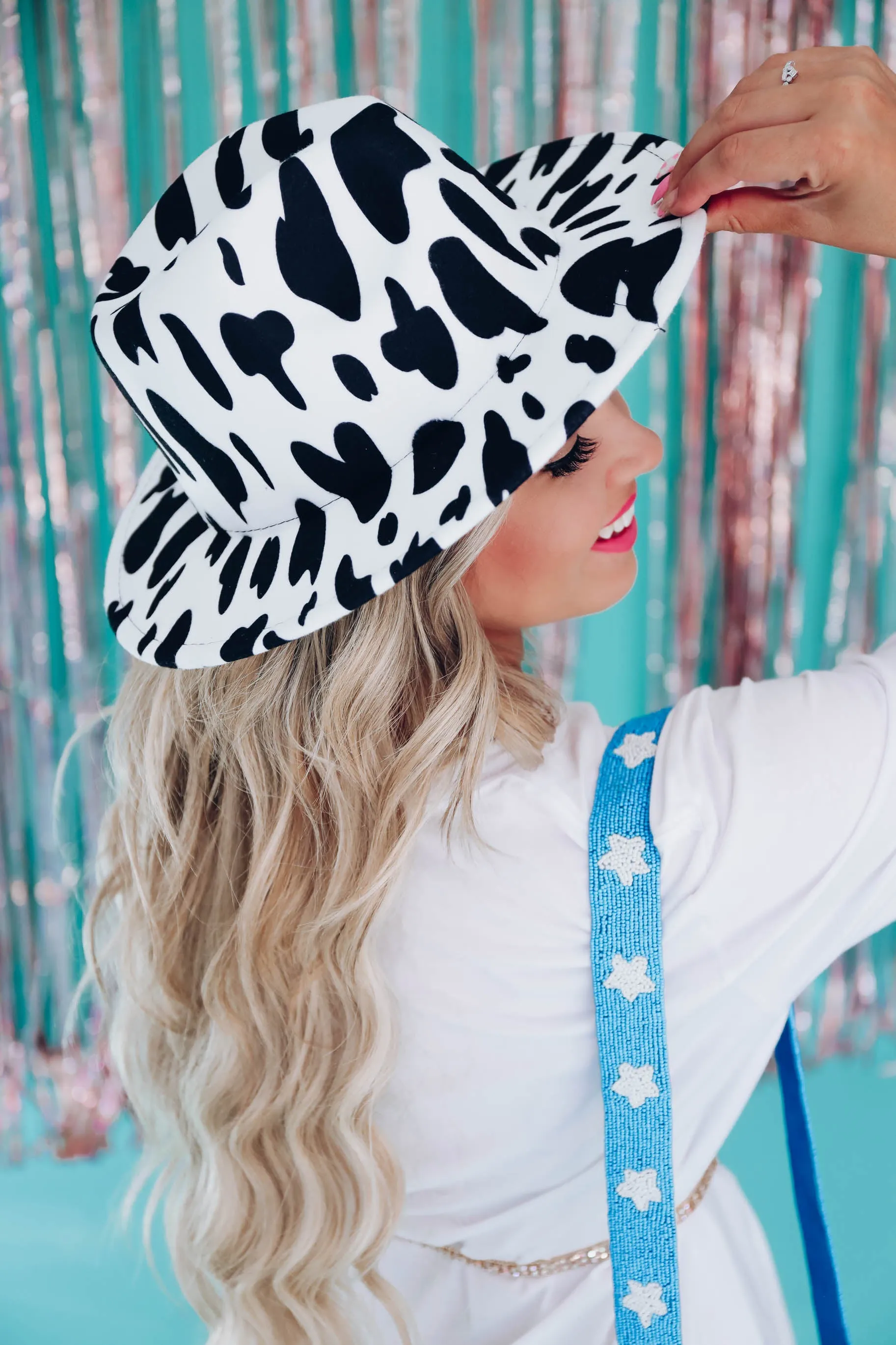 Frisco Cow Print Fedora Hat