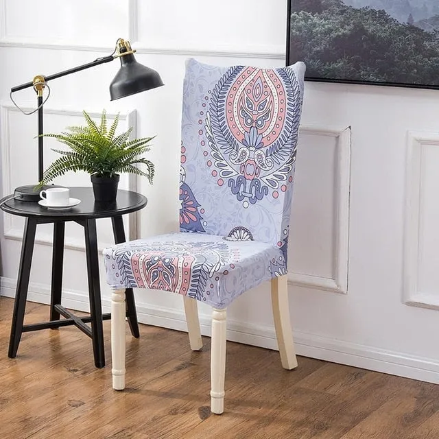 Geometric Colorful Print Chair Cover - 24 Designs