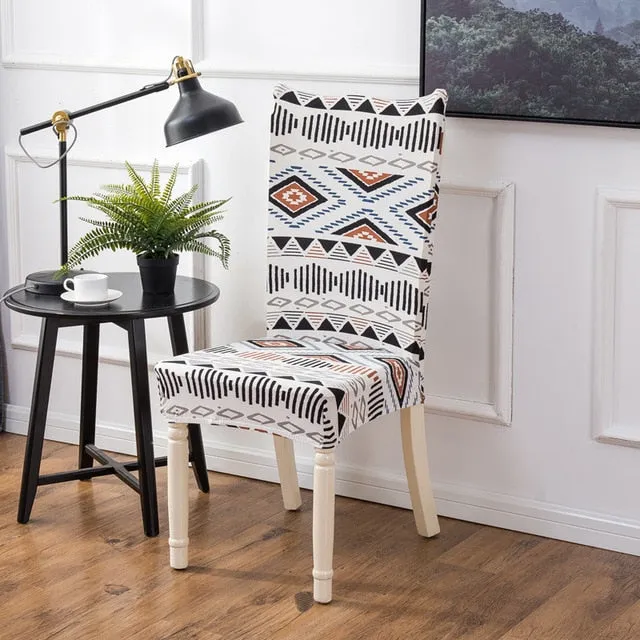 Geometric Colorful Print Chair Cover - 24 Designs