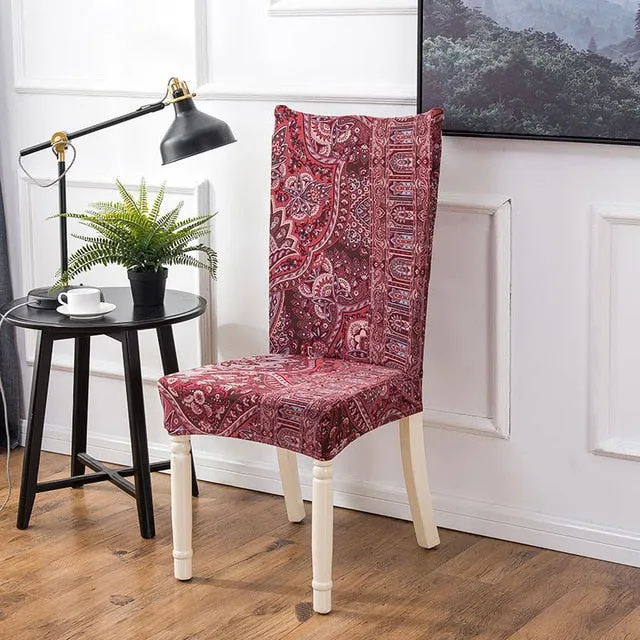 Geometric Colorful Print Chair Cover - 24 Designs