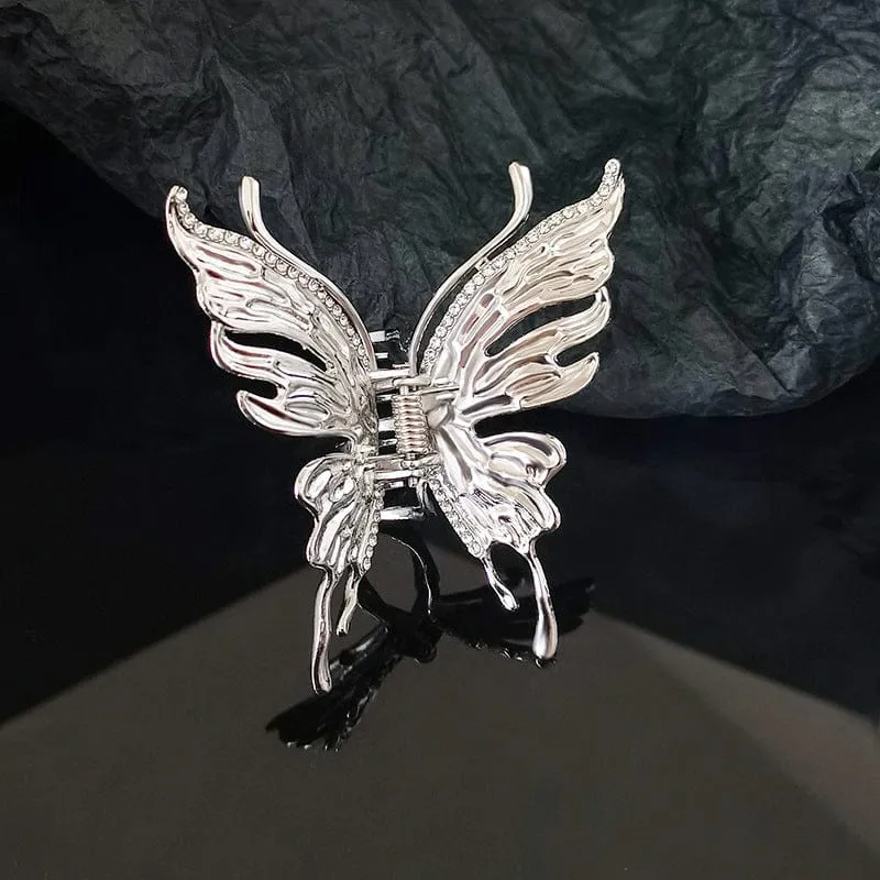 Geometric CZ Inlaid Hollow Butterfly Hair Claw Clip