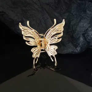 Geometric CZ Inlaid Hollow Butterfly Hair Claw Clip