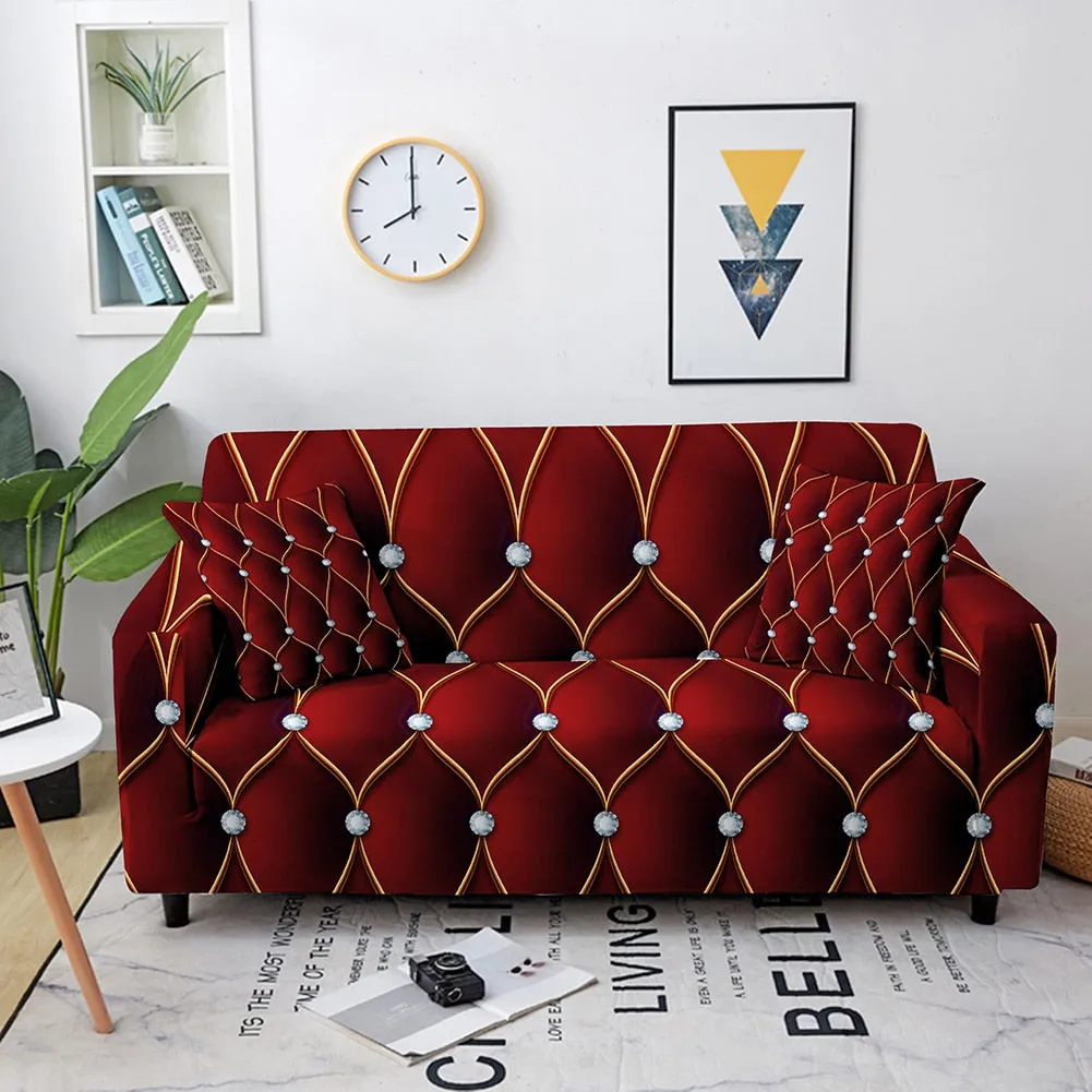 Geometric Elastic Stretch Crystal Print Sofa Cover