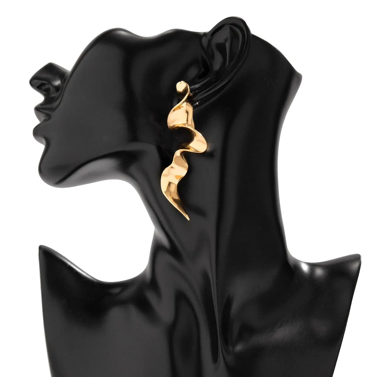 Geometric Gold Silver Plated Curved Shaped Earrings