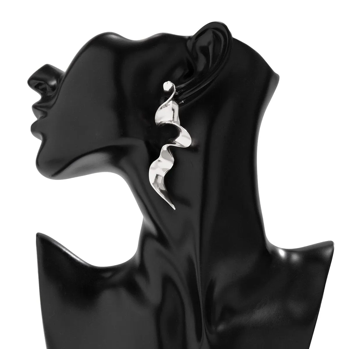 Geometric Gold Silver Plated Curved Shaped Earrings