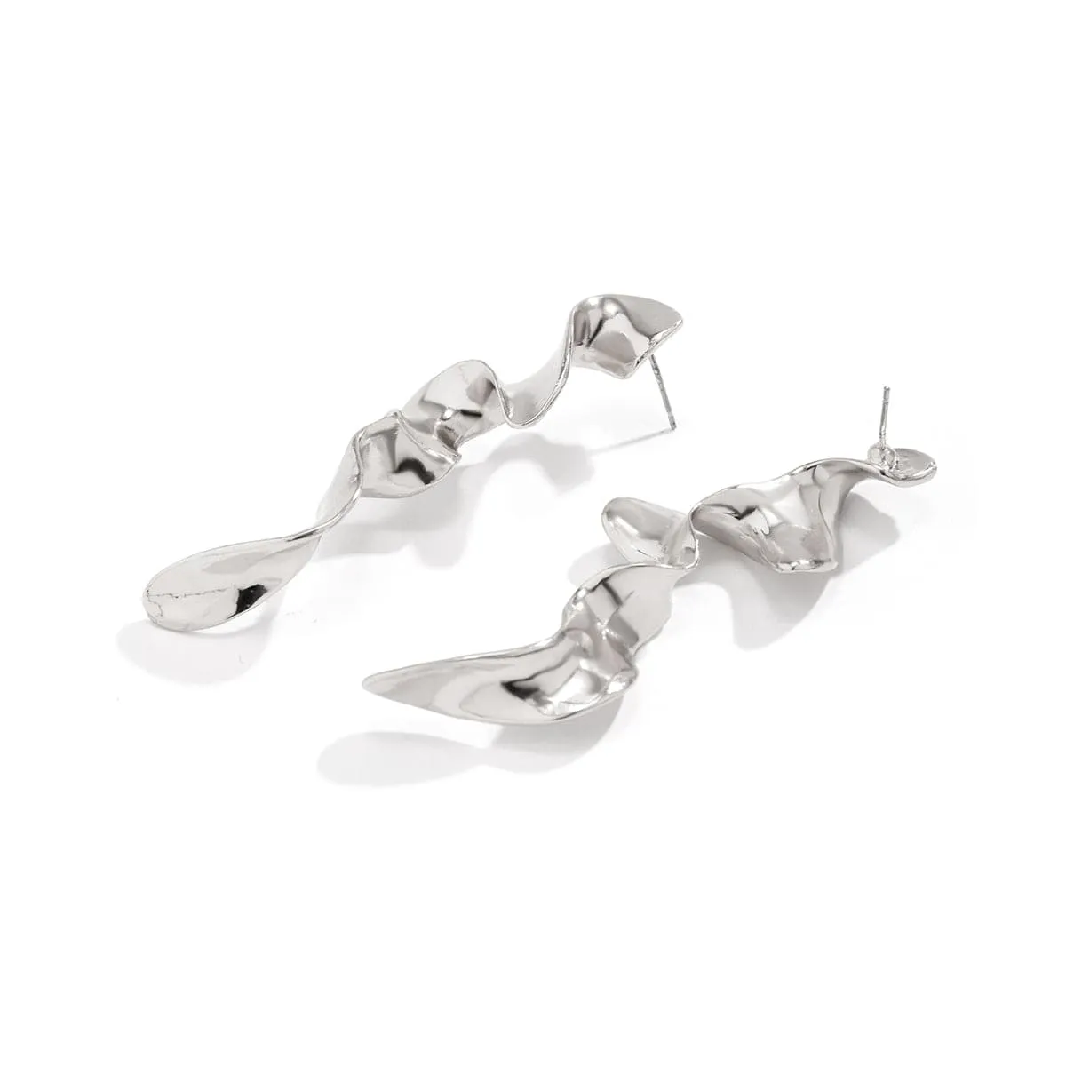 Geometric Gold Silver Plated Curved Shaped Earrings