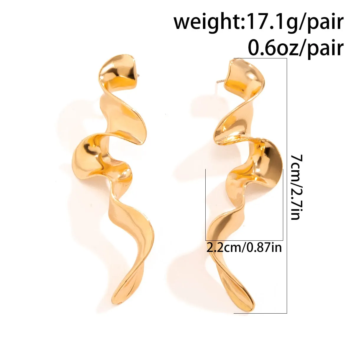 Geometric Gold Silver Plated Curved Shaped Earrings