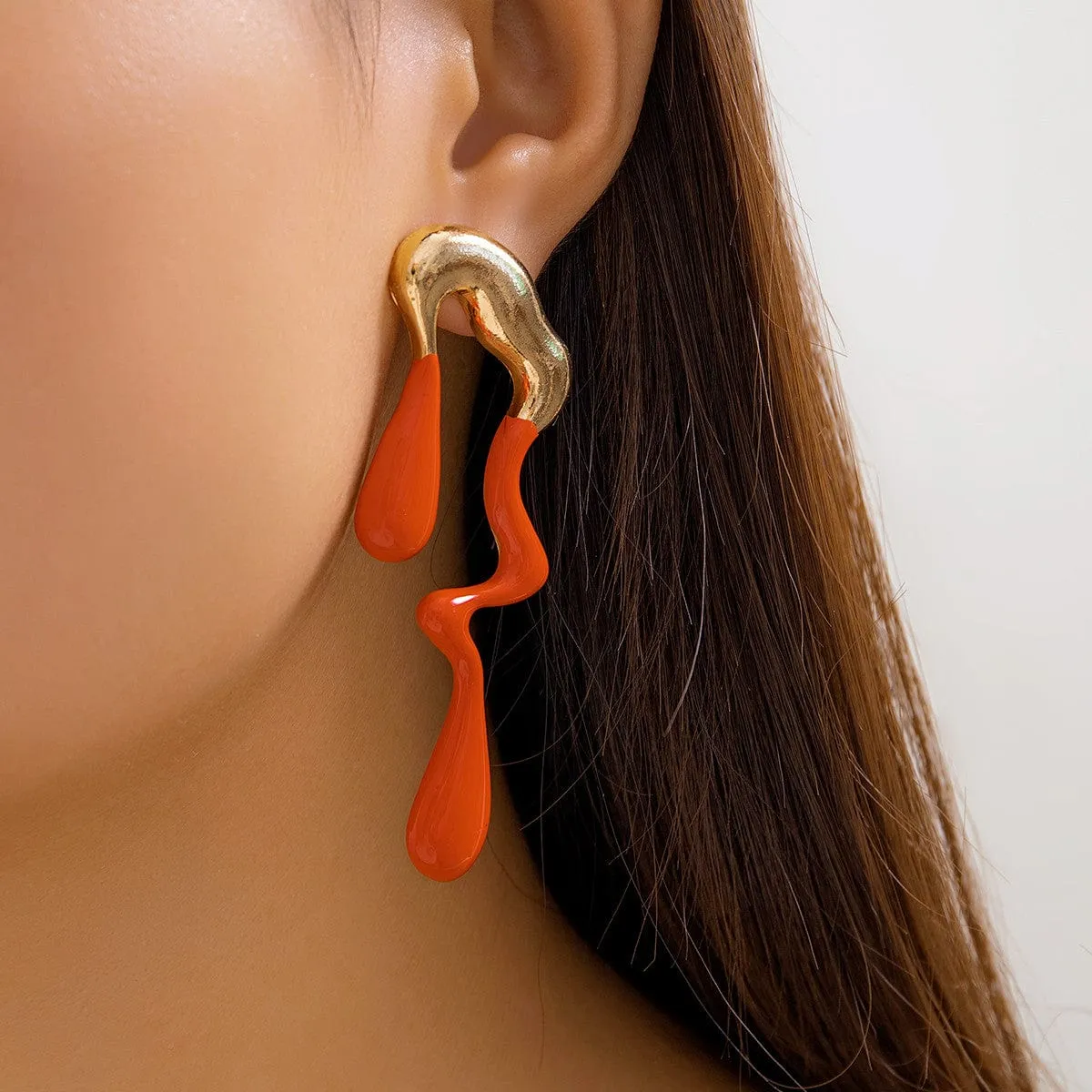 Geometric Irregular Melted Waterdrop Earrings