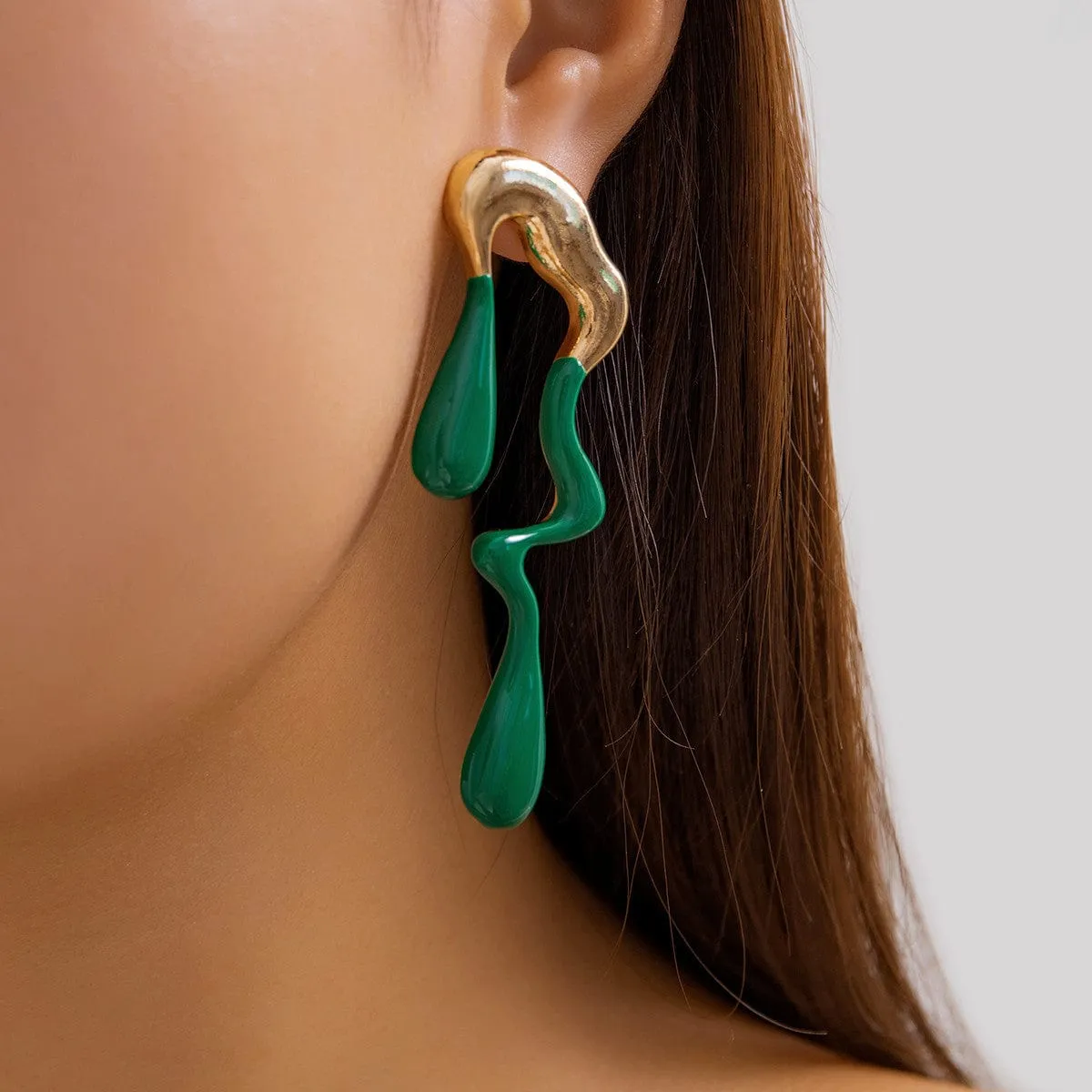 Geometric Irregular Melted Waterdrop Earrings