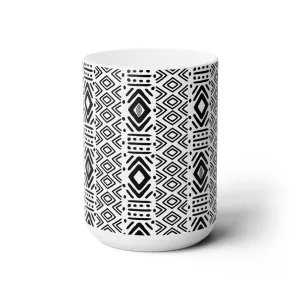 Geometric Malian Mudcloth Abstract Ceramic Mug #3