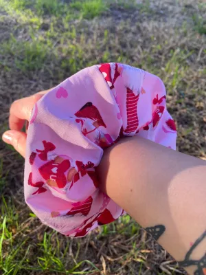 Gnome Love Valentines Scrunchie Hair Tie Ponytail Gift
